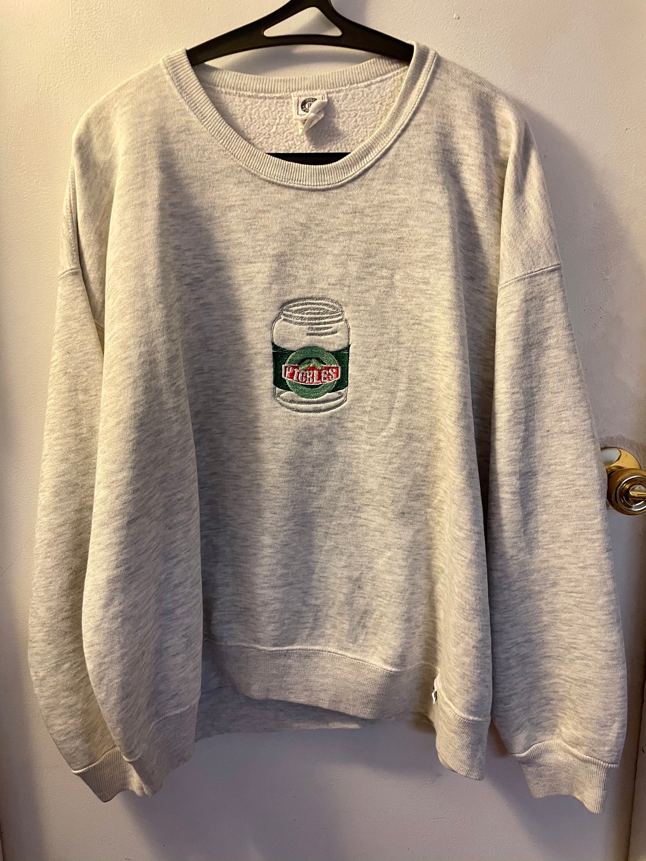 Size medium pickle jar sweatshirt (upcycled)